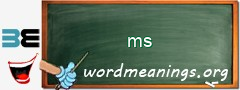 WordMeaning blackboard for ms